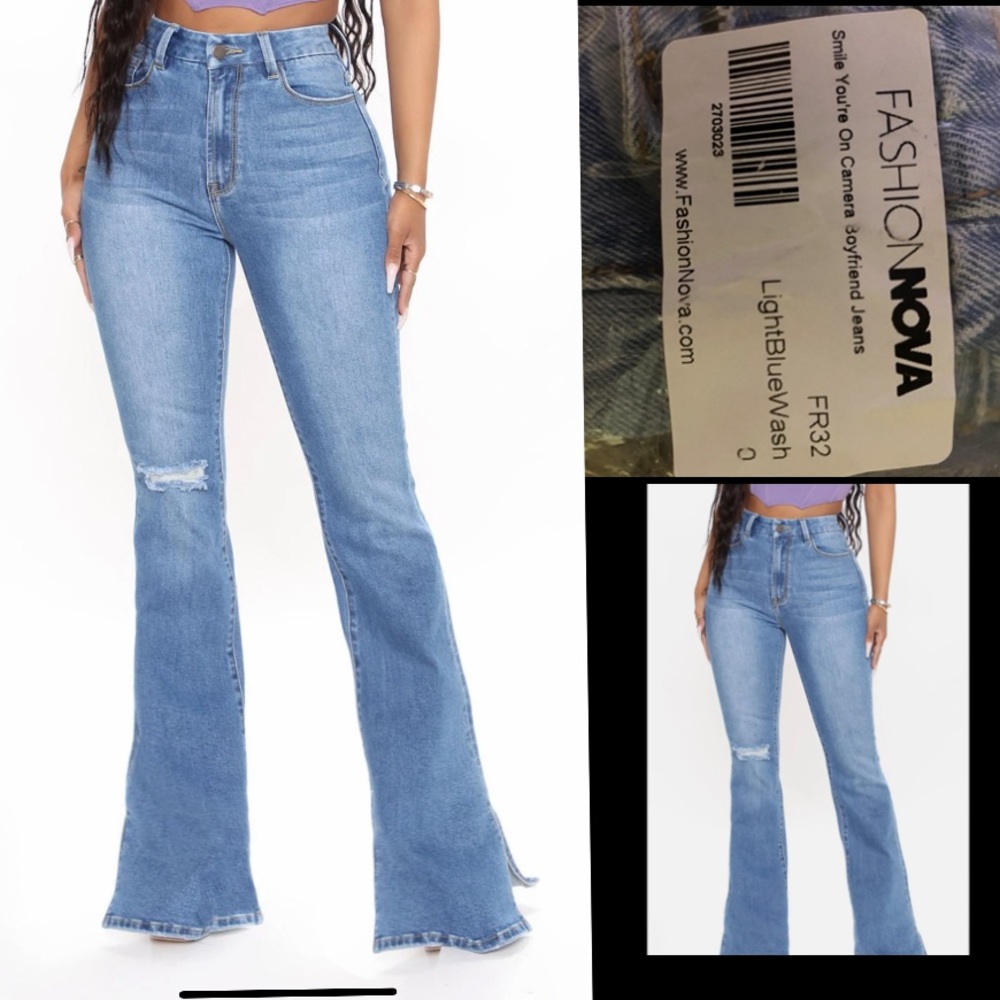 Fashion Nova Set Me Free Slit Jeans